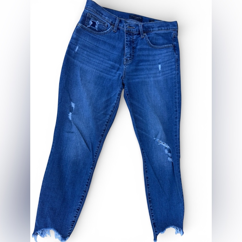 Lucky Brand Women's Ava Midrise Blue Distressed Skinny Jeans